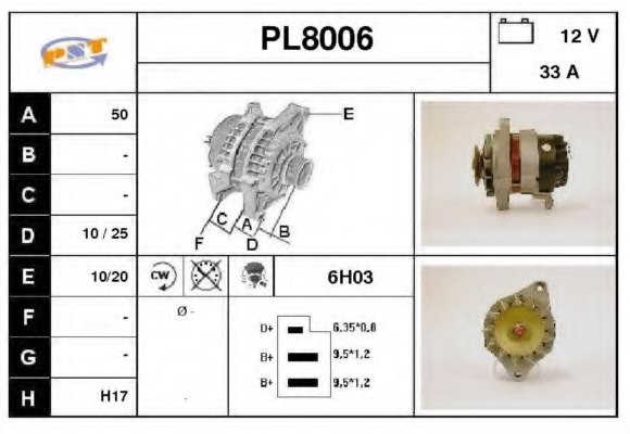 SNRA PL8006 Alternator